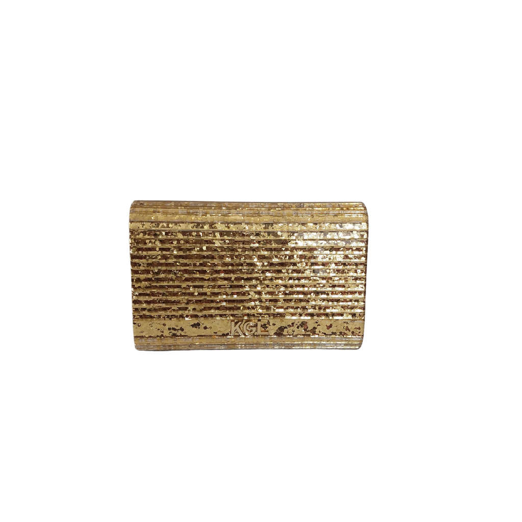 KURT GEIGER Kensington Gold Drench Party Eagle Clutch Bag | Gently Used |