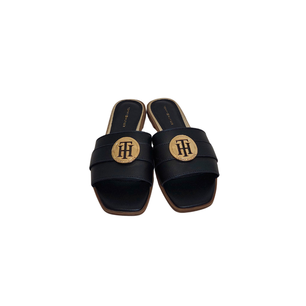 Tommy Hilfiger Black Logo Flats | Pre Loved |