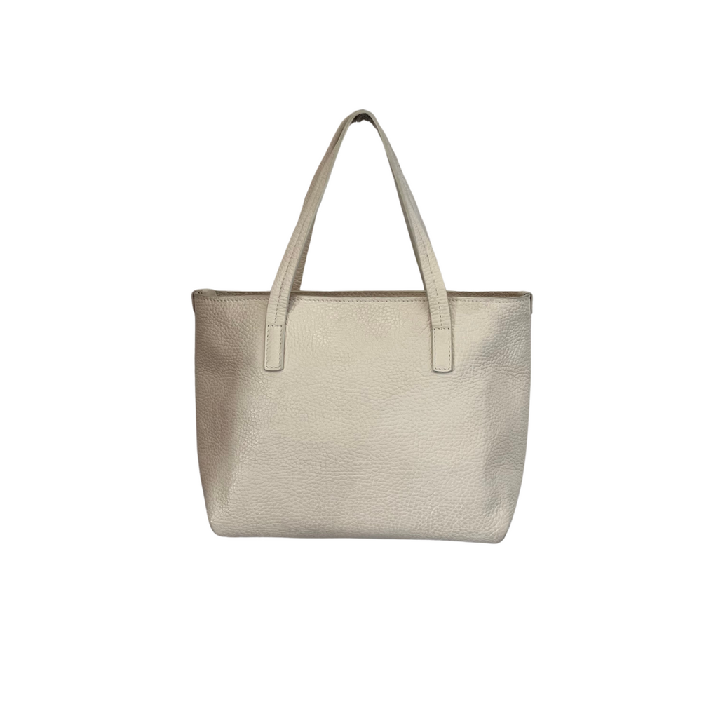 Salvatore Ferragamo Off-white Leather Small Tote Bag | Pre Loved |