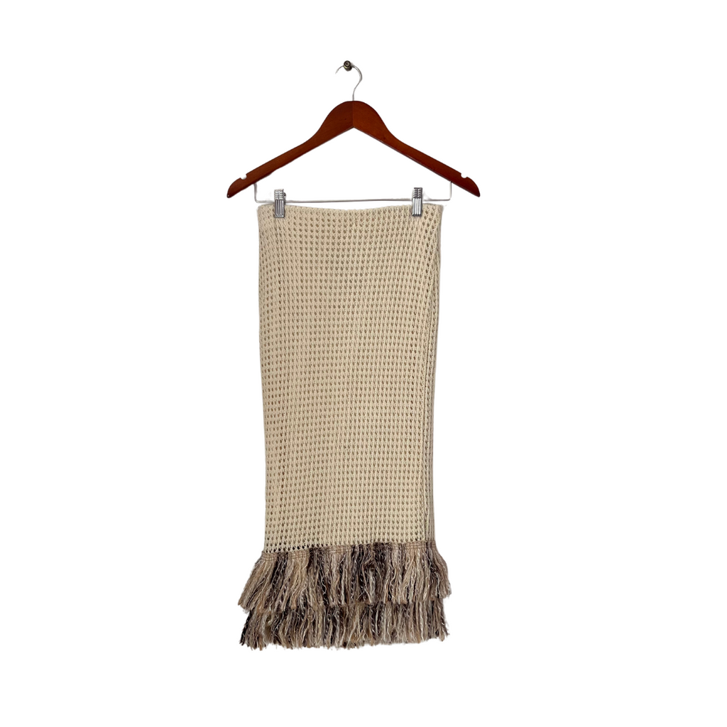 Zara Cream Mesh Textured Skirt | Brand New |