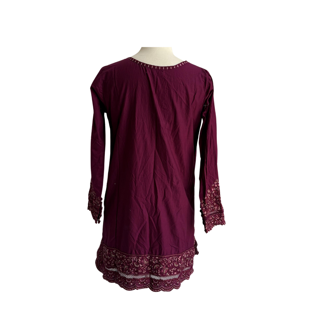 Zaib Purple Embroidered 3 pieces Outfit | Pre Loved |