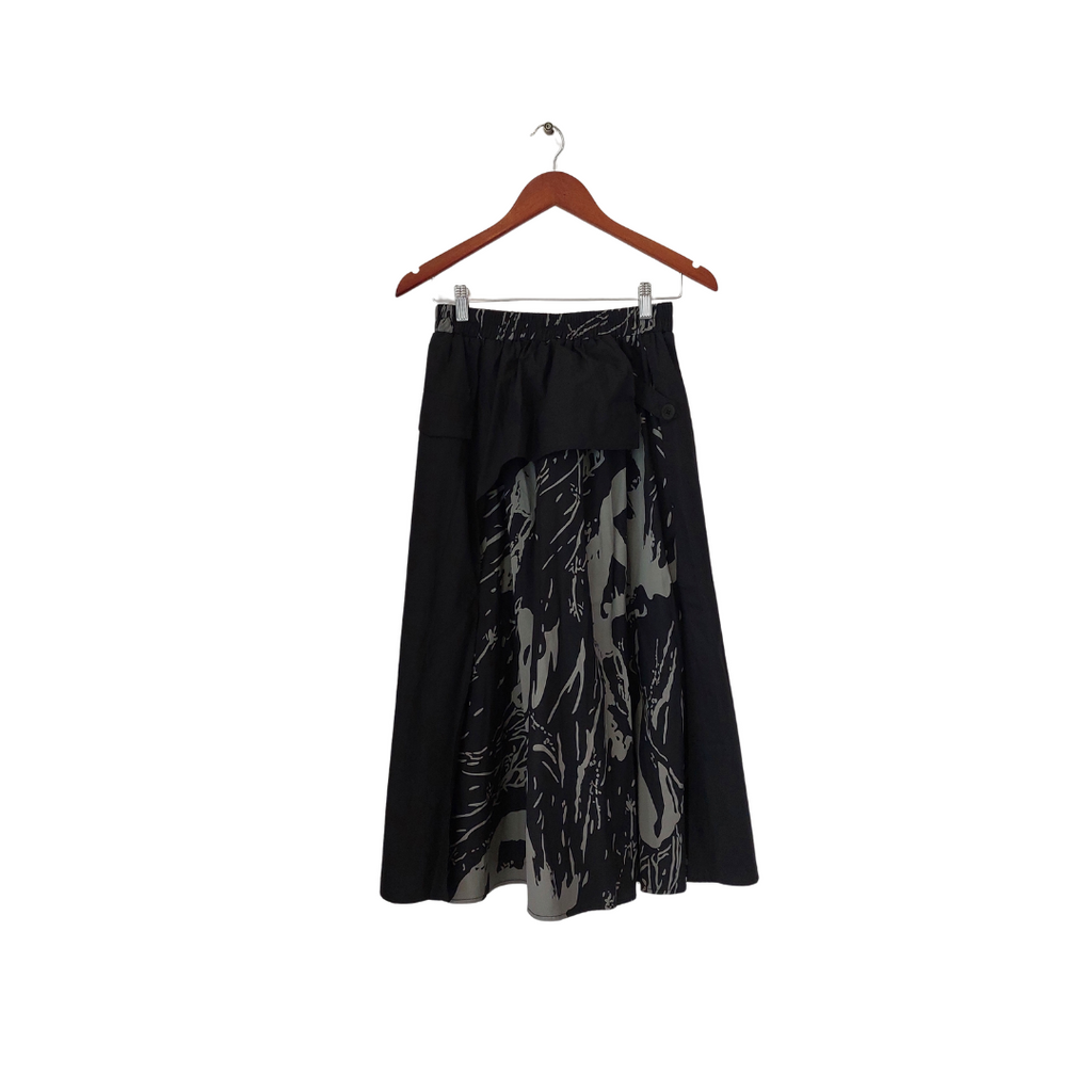Mango Black & Grey Printed Midi Skirt | Gently Used |