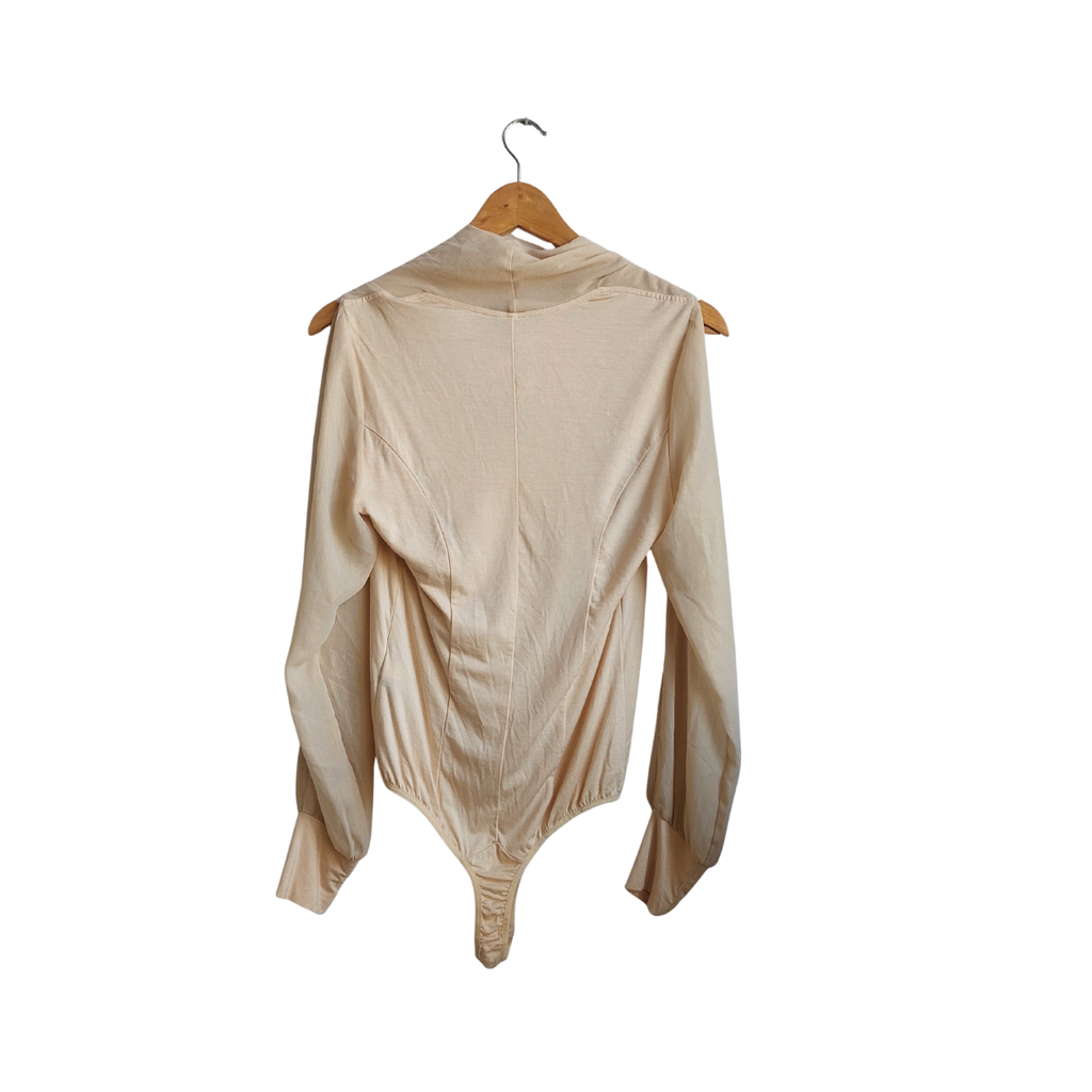 Bebe Beige & Gold Bodysuit | Brand New |