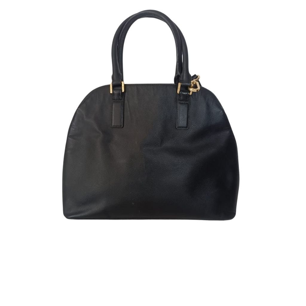 Tory Burch Black Dome Leather Satchel Bag | Pre Loved |