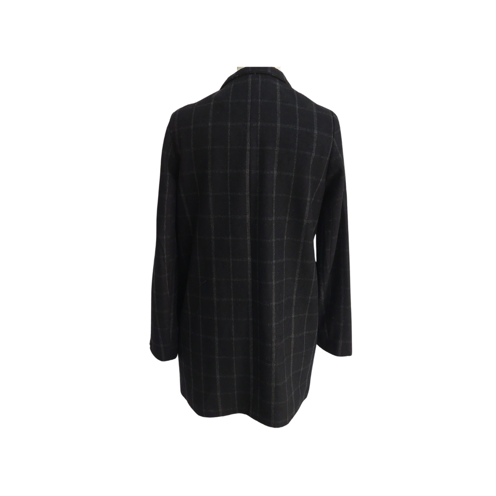 Next Black Check Print Long Coat | Gently Used |