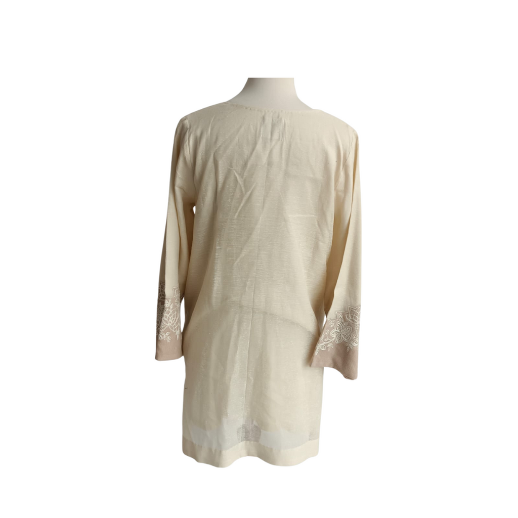Uzma Sattar Beige Embroidered 2 Piece Outfit | Brand New |