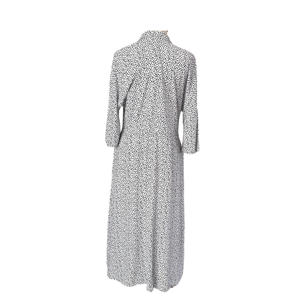Next White & Black Polka Dot Cinched Button Down Dress | Pre Loved |