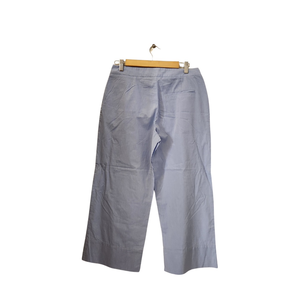 ZARA Light Blue Wide-leg Cropped Pants | Pre Loved |
