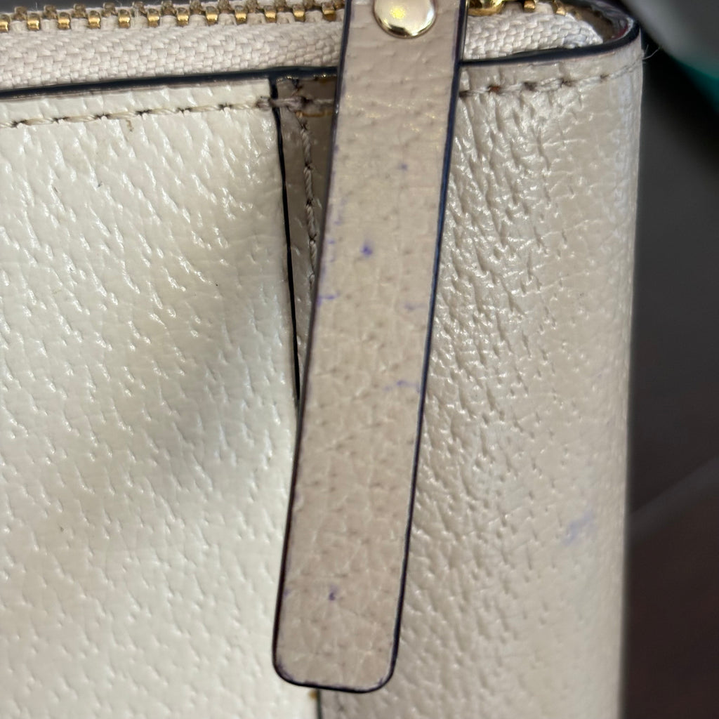 Kate Spade Cream & Taupe 'Spencer' Zip Around Continental Wallet | Gently Used |