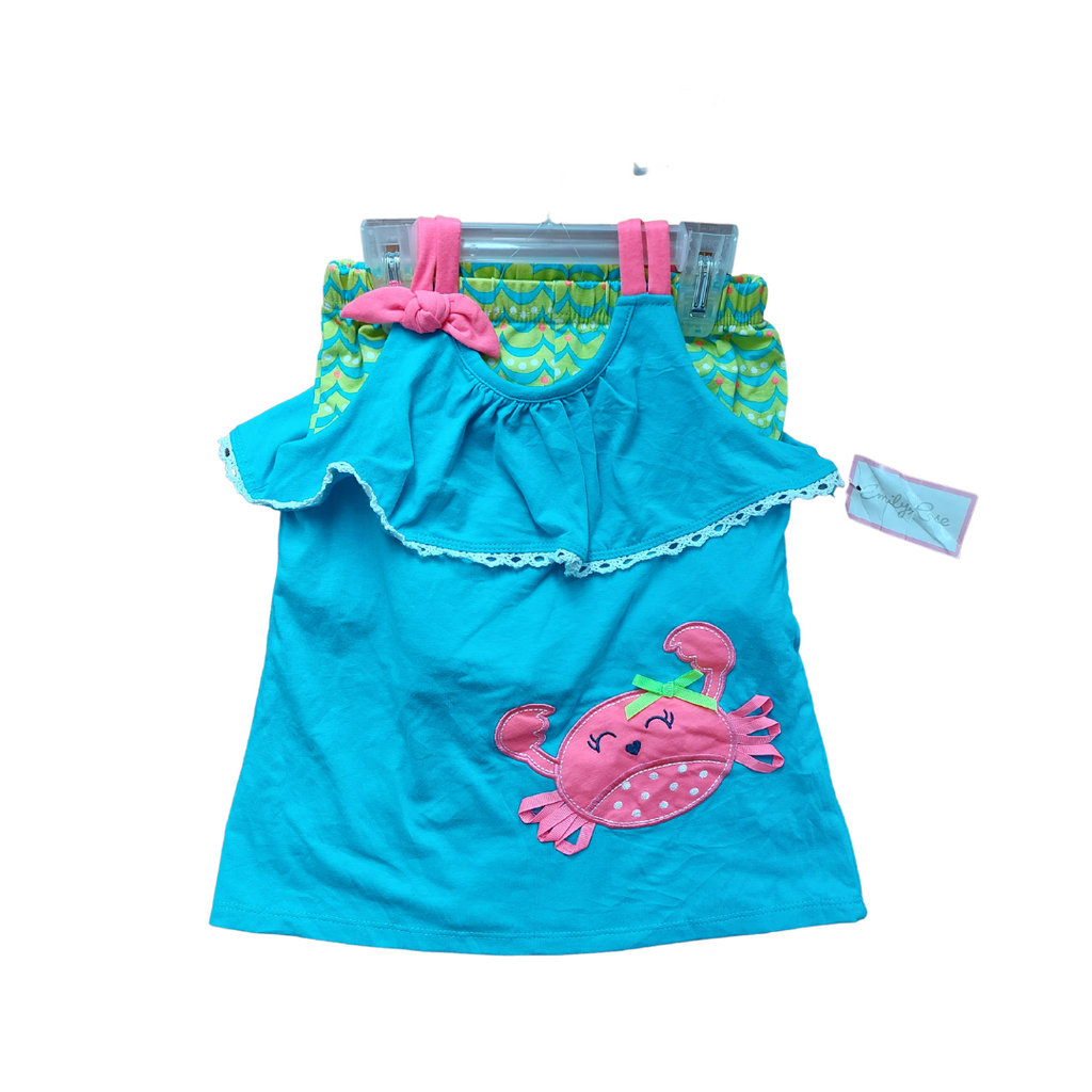 Emily Rose Blue & Green Crab Shorts Set (6 years) | Brand New |