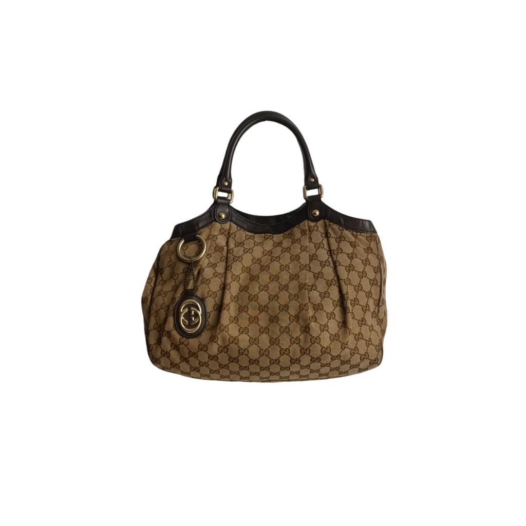Gucci Beige/Brown GG Canvas Medium Sukey Tote Bag | Pre Loved |