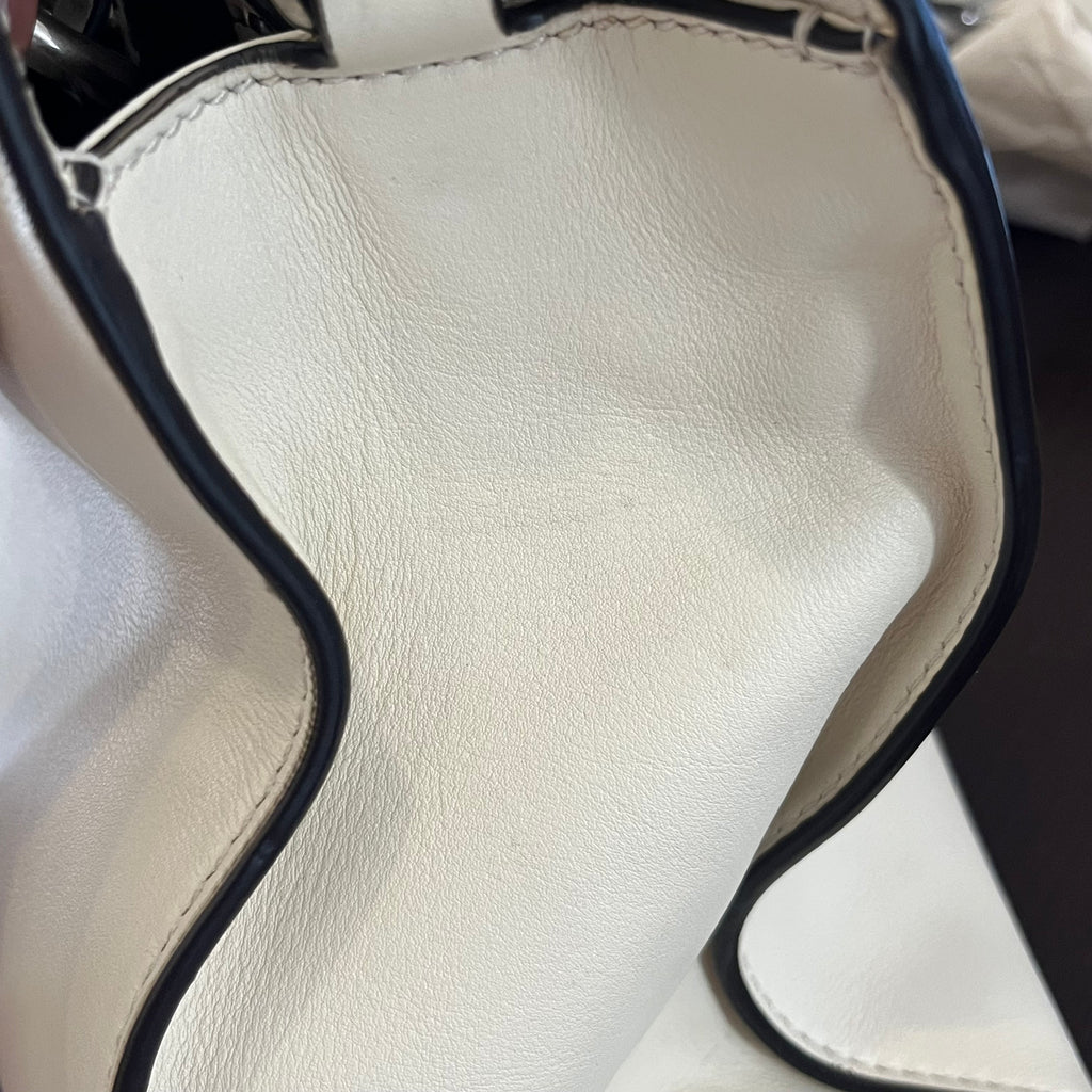 Gucci White Calfskin Web Stripe Large Dionysus Tote Bag | Pre Loved |