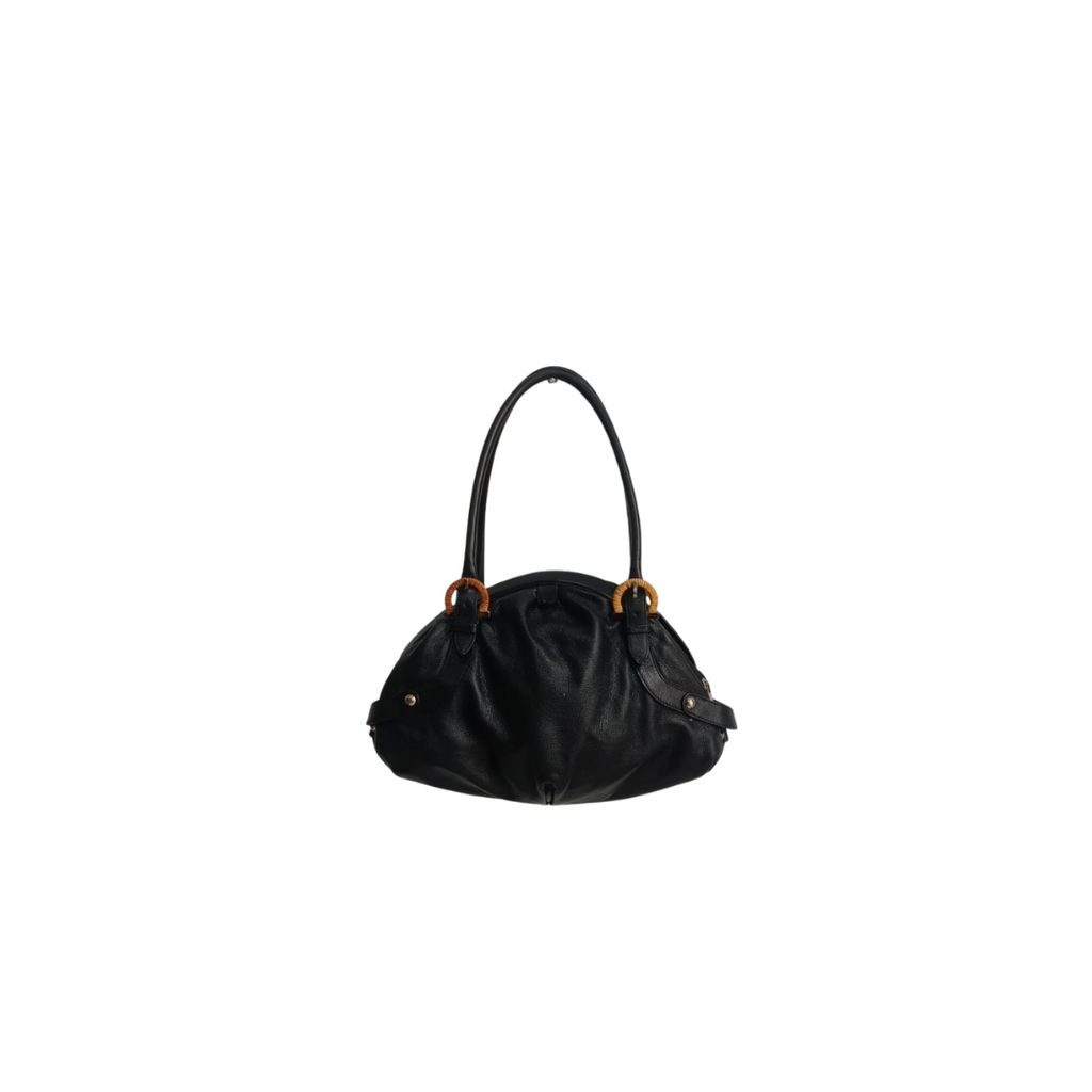 Salvatore Ferragamo Black Leather Shoulder Bag | Pre Loved |