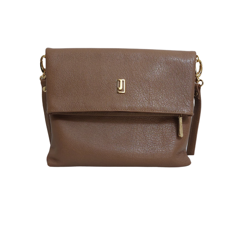 Jafferjees Brown Leather Crossbody Bag | Pre Loved |