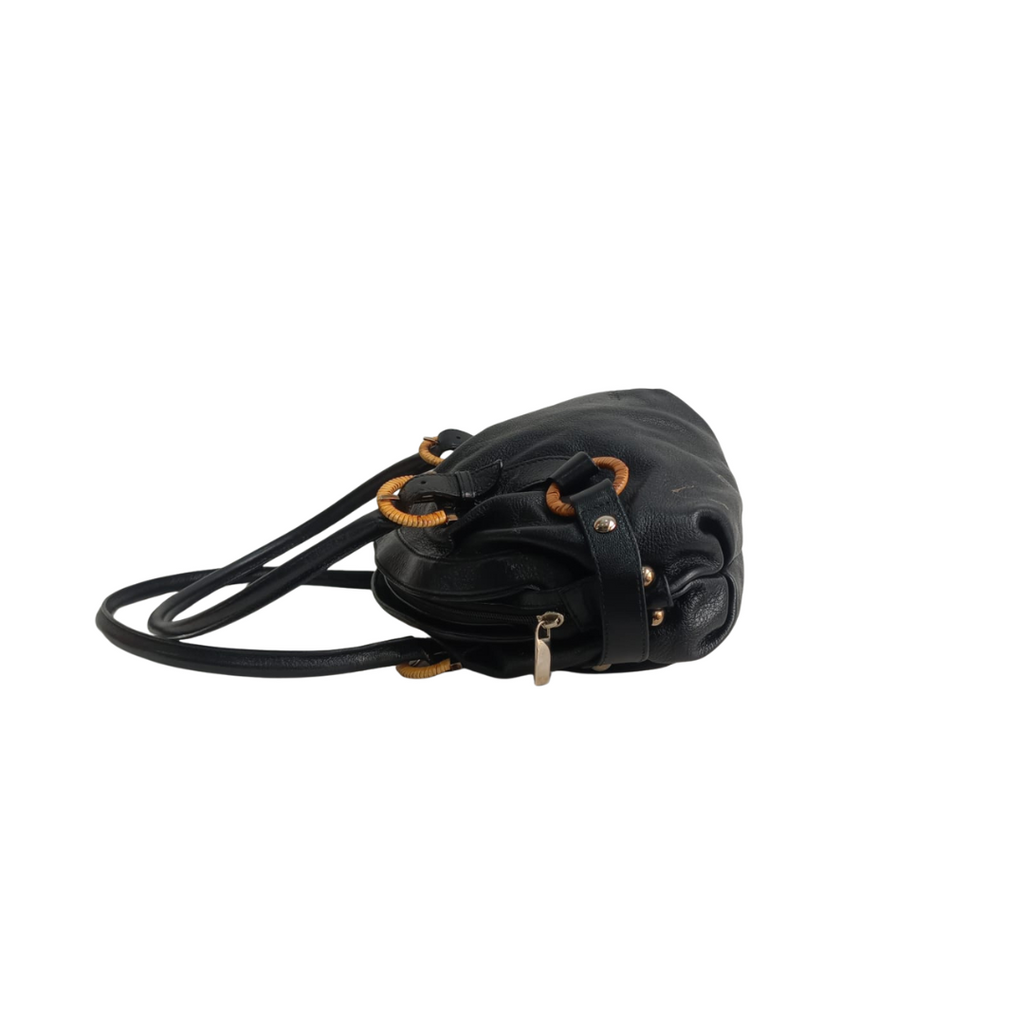 Salvatore Ferragamo Black Leather Shoulder Bag | Pre Loved |