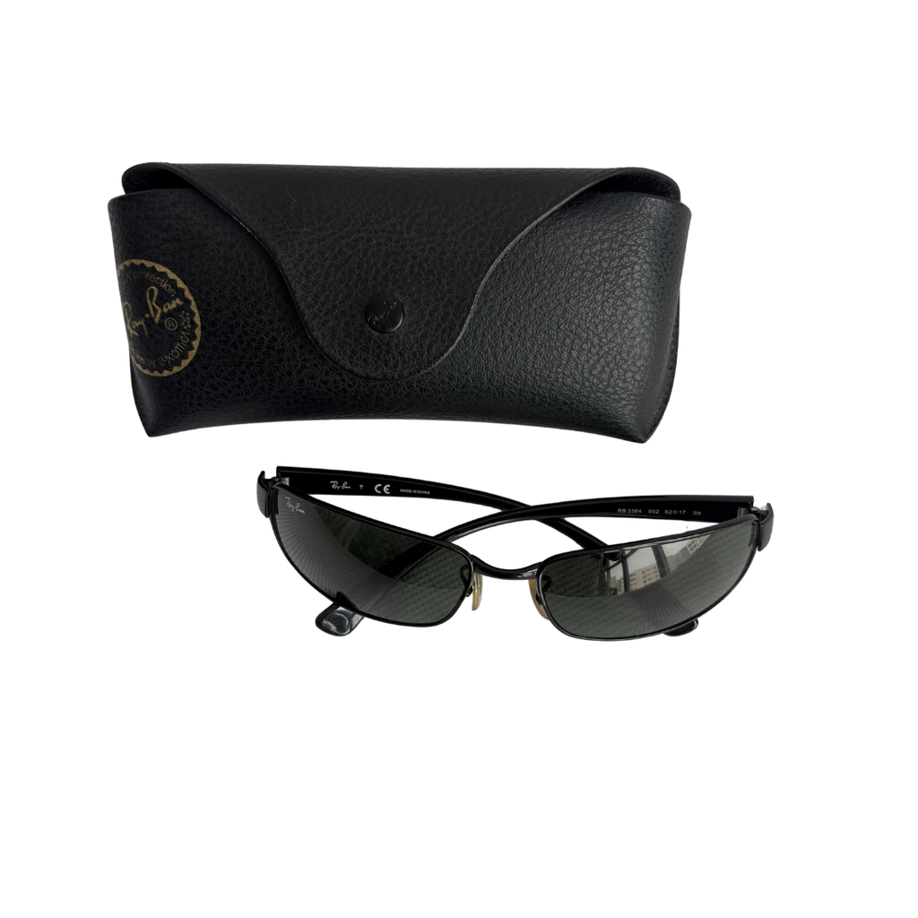 Ray-Ban Black Active Lifestyle RB3364 002/58 Polarized G-15 Green Sung ...