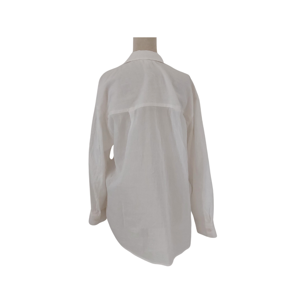 H&M White Cotton Collared Shirt | Gently Used |