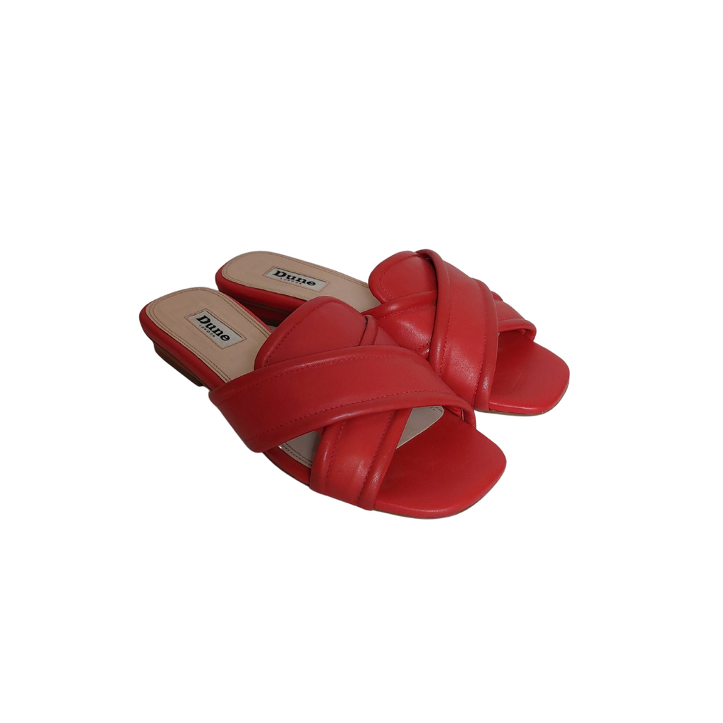 DUNE Red 'LUDO' Criss-cross Sandals | Gently Used |