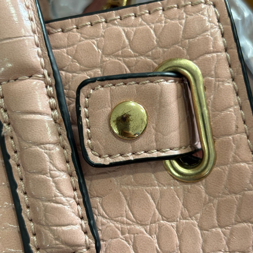 Aldo Pink Posa Croc Textured Satchel Bag | Gently Used |