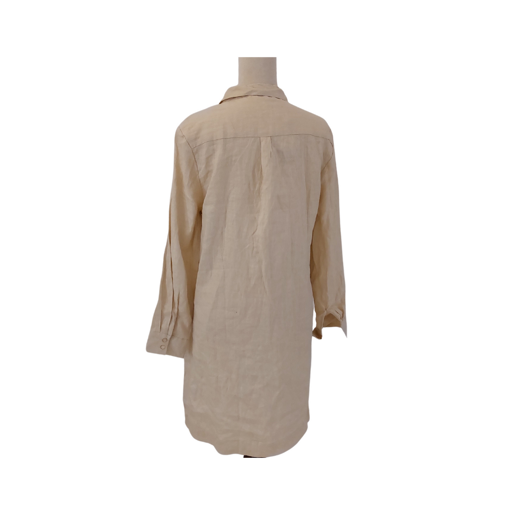 Splash Beige Linen Long Collared Shirt | Brand New |