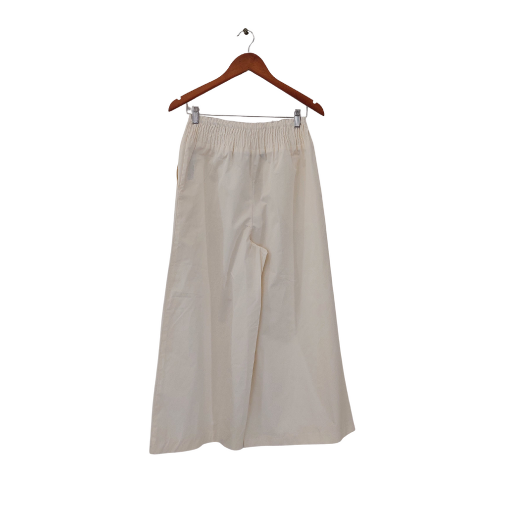 ZARA Cream Wide Leg Elastic Waist Pants | Brand New |