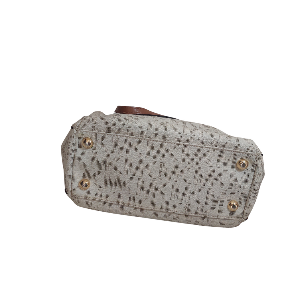 Michael Kors Vanilla Monogram Chain Tote | Pre Loved |