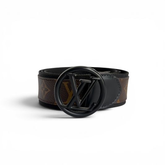 Louis Vuitton Brown Men's Monogram Sun Tulle LV Circle Canvas Belt | Gently Used |