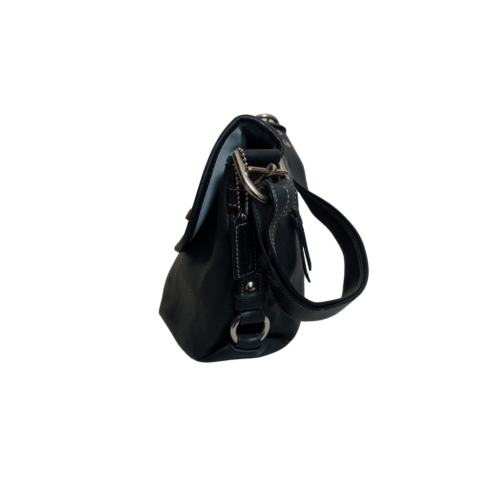 Coach Vintage Black Pebbled Leather Legacy Flap Shoulder Bag | Pre Loved |