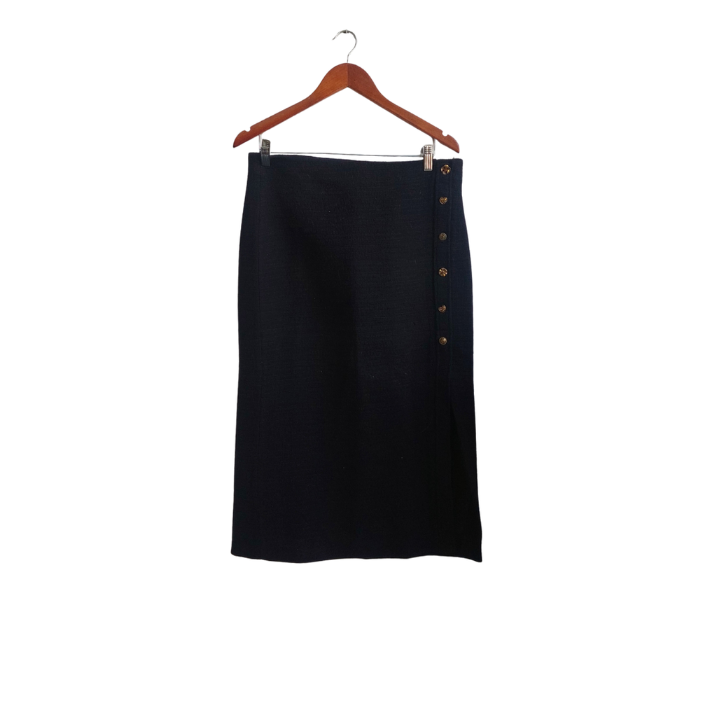 Zara Black Gold Button Detail Skirt | Brand New |