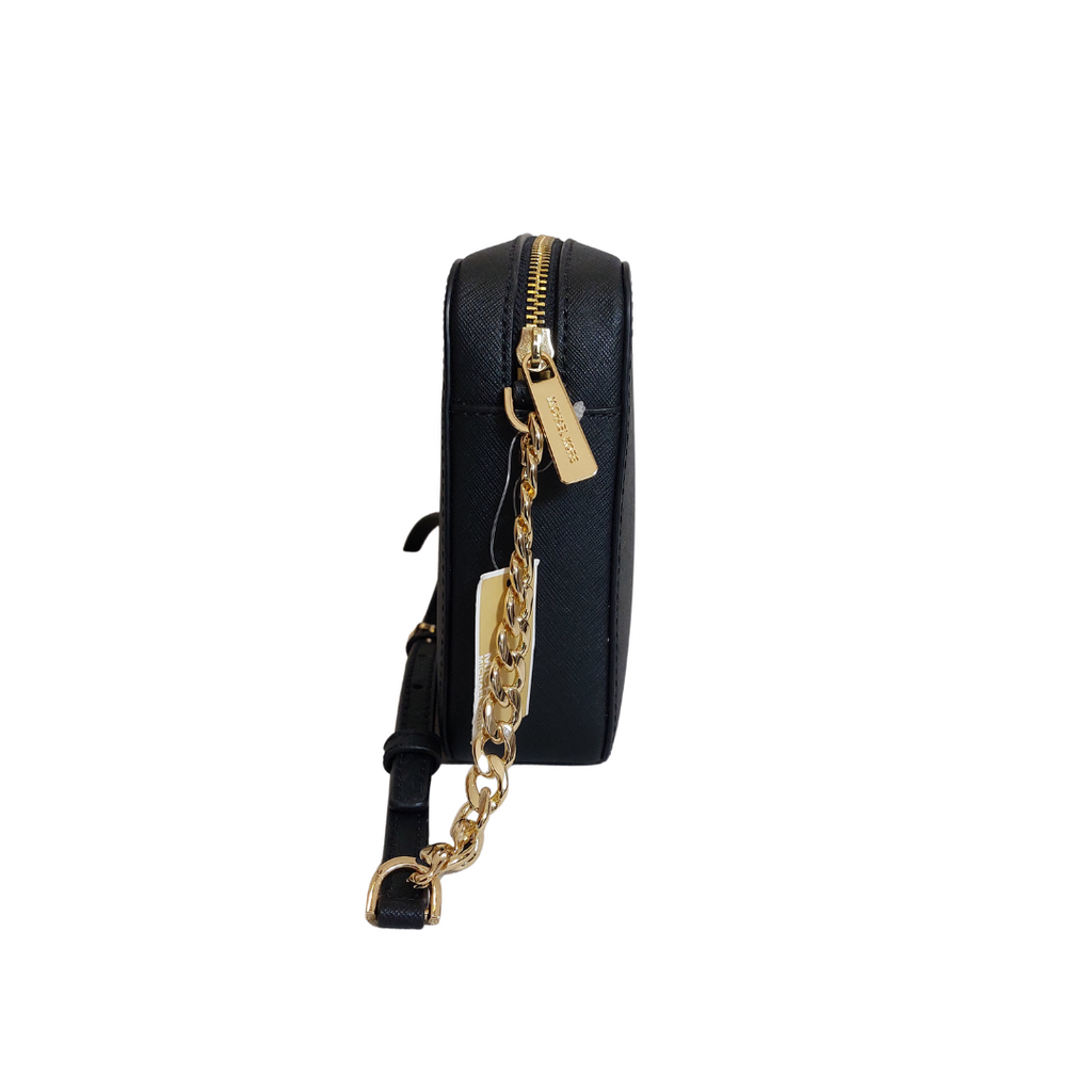 Michael Kors Black Saffiano Leather Jet Set Item Crossbody Bag | Brand New |