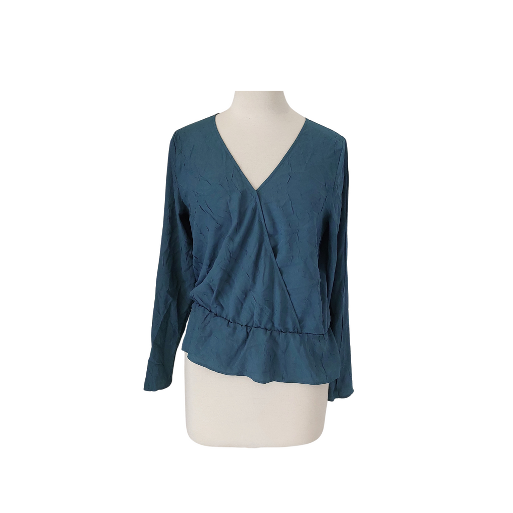 Chelsea Green Textured Wrap Top | Gently Used |