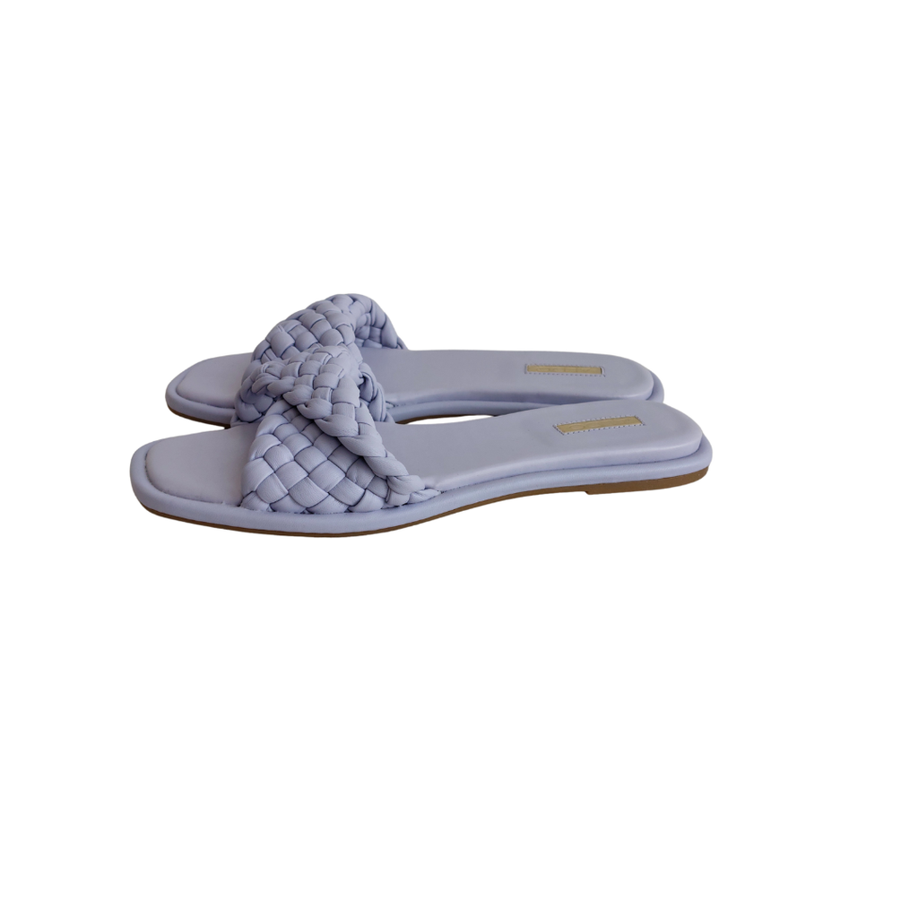 ALDO 'Chicago' Lilac Quilted Slide Sandals | Brand New |