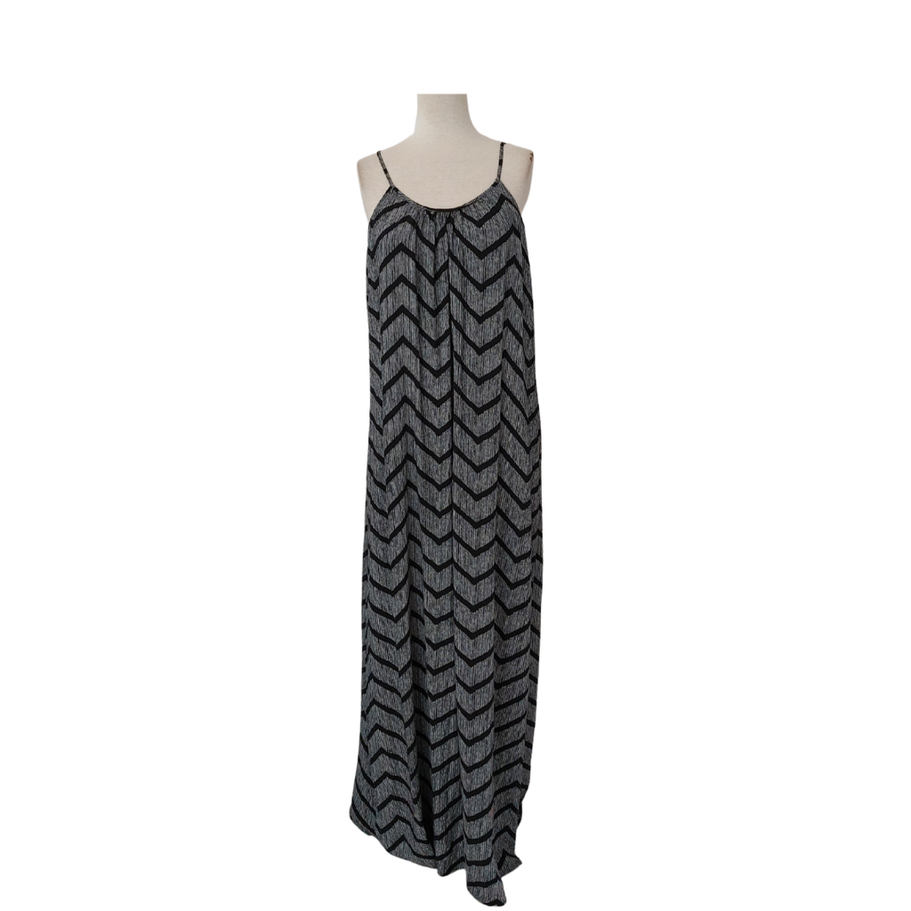 Merona Black Printed Sleeveless Maxi Dress | Like New |