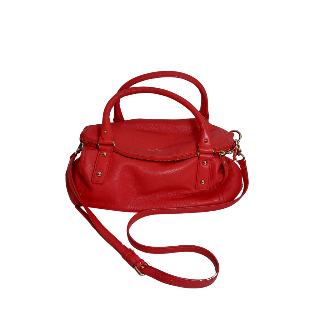 Kate Spade Red Leather Double Handle Crossbody Bag | Pre Loved |