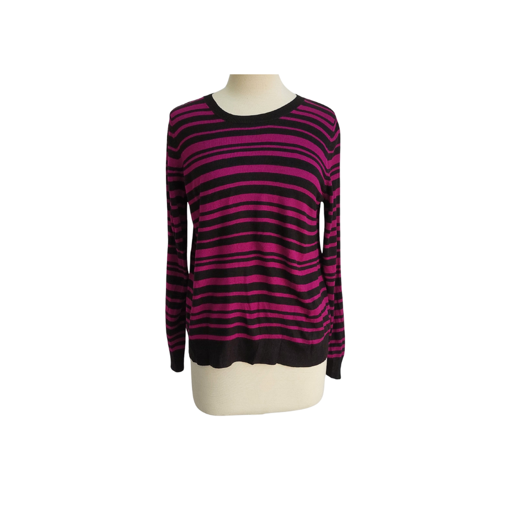Marks & Spencer Purple & Black Striped Sweater | Gently Used |