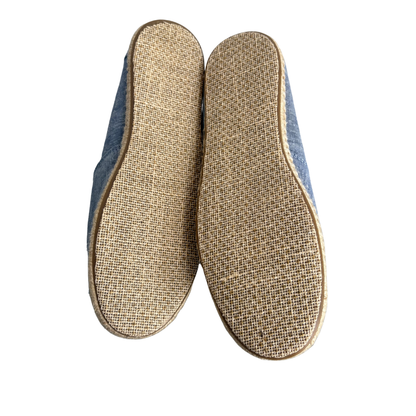 TOMS Blue Slub Chambray Alpargata Open Toe Espadrilles | Brand New |