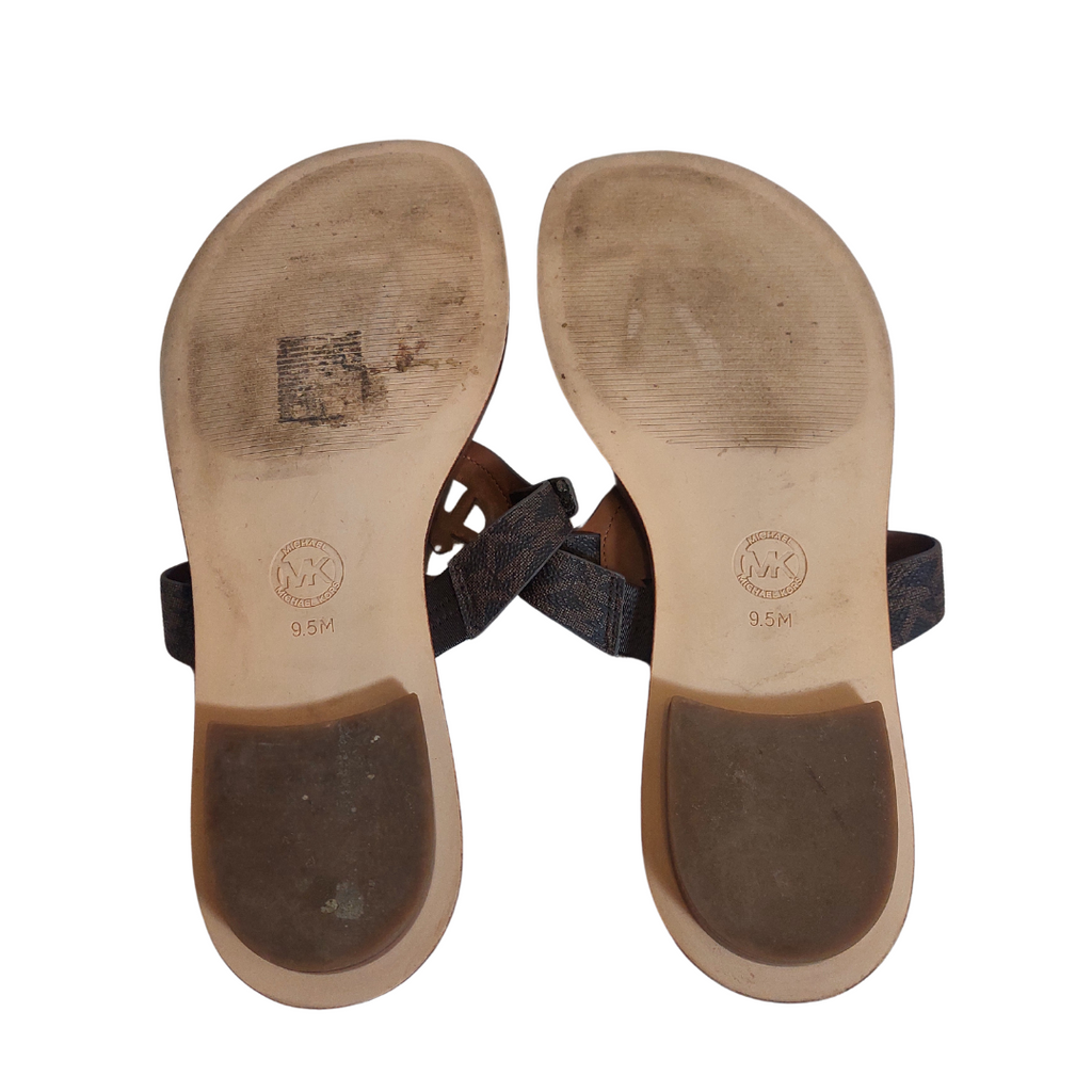 Michael Kors Monogram Aubrey Cutout Sandals | Gently Used |
