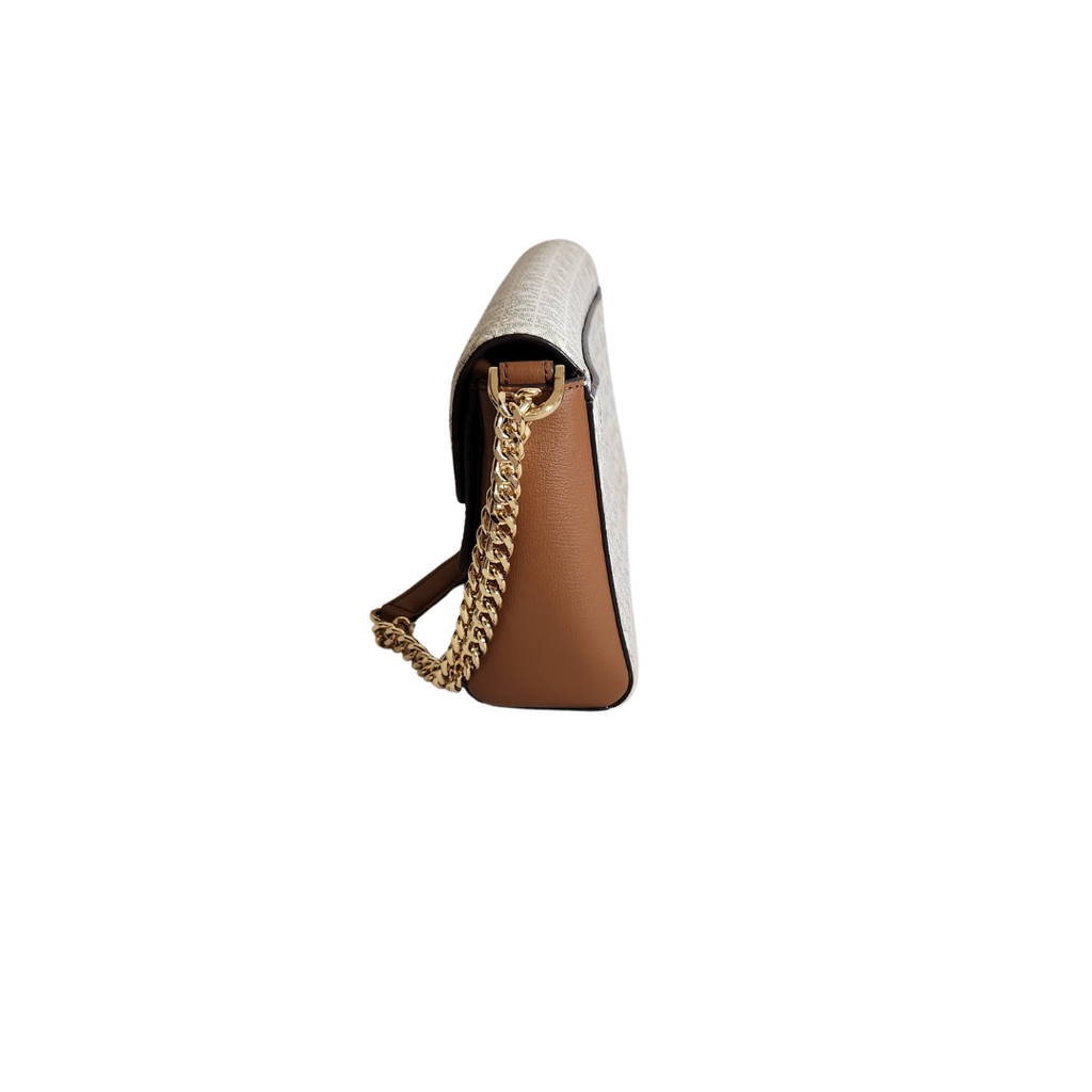 Michael Kors Vanilla & Tan Leather Kinsley Shoulder Bag | Pre Loved |