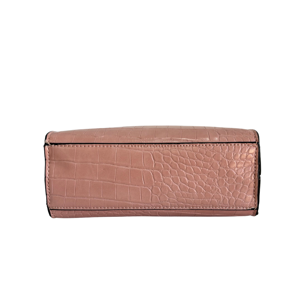 Aldo Pink Posa Croc Textured Satchel Bag | Gently Used |