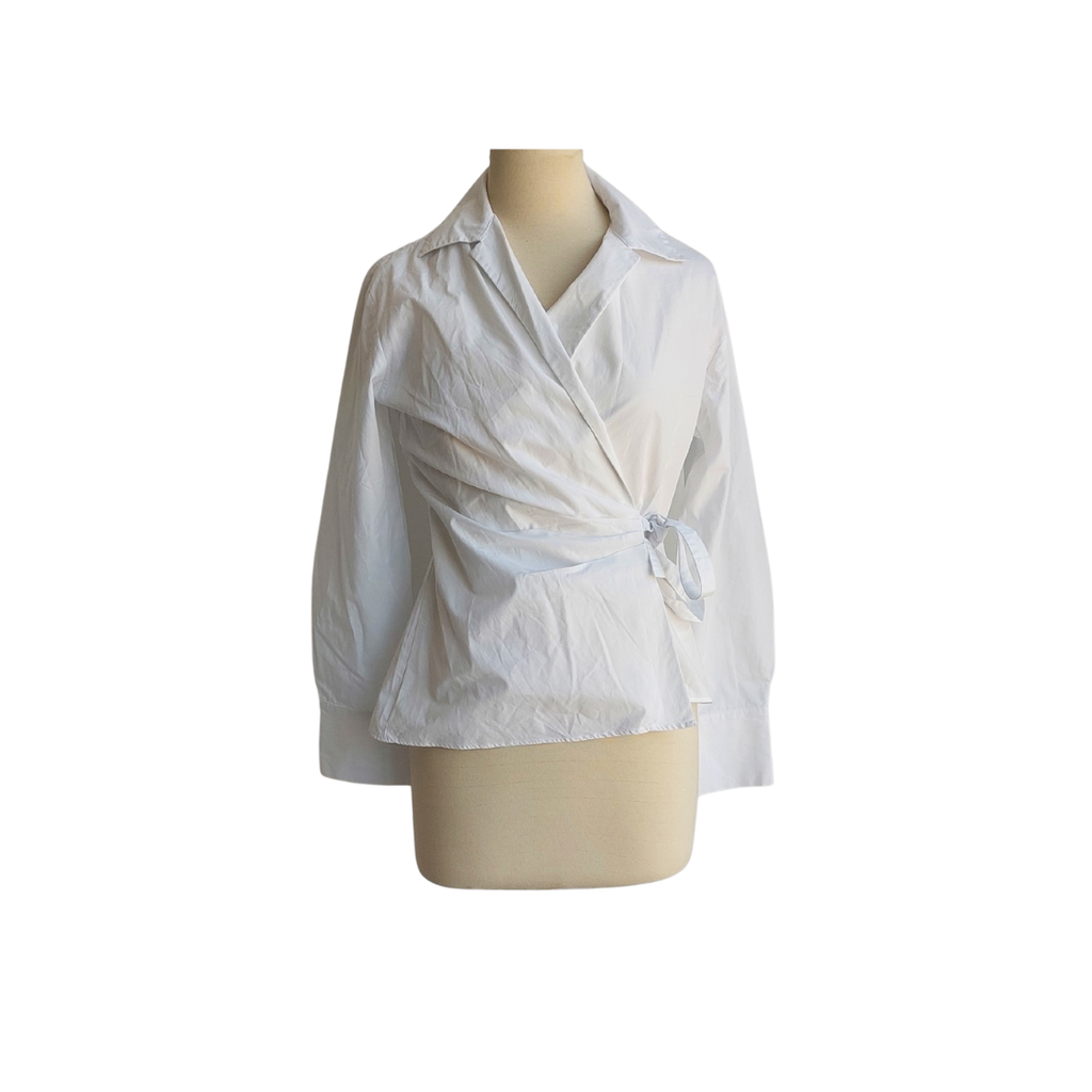 Zara White Wrap Top | Gently Used |