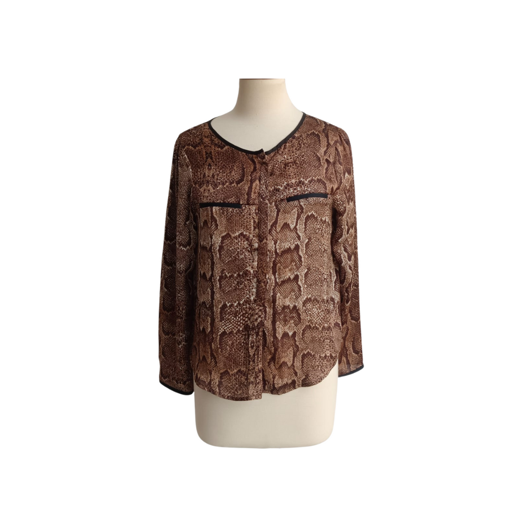H&M Brown Printed Satin Top | Pre Loved |
