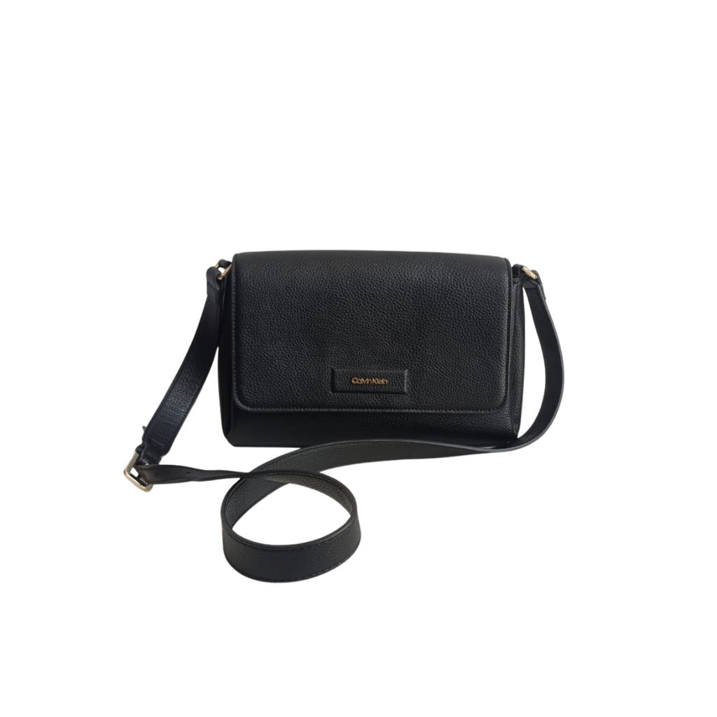 Calvin Klein Black Dressed EW Leatherette Crossbody Bag | Pre Loved |