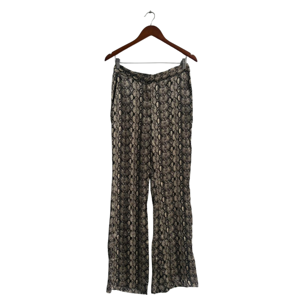 ZARA Beige & Black Snakeskin Print Satin Co-ord Set | Brand New |