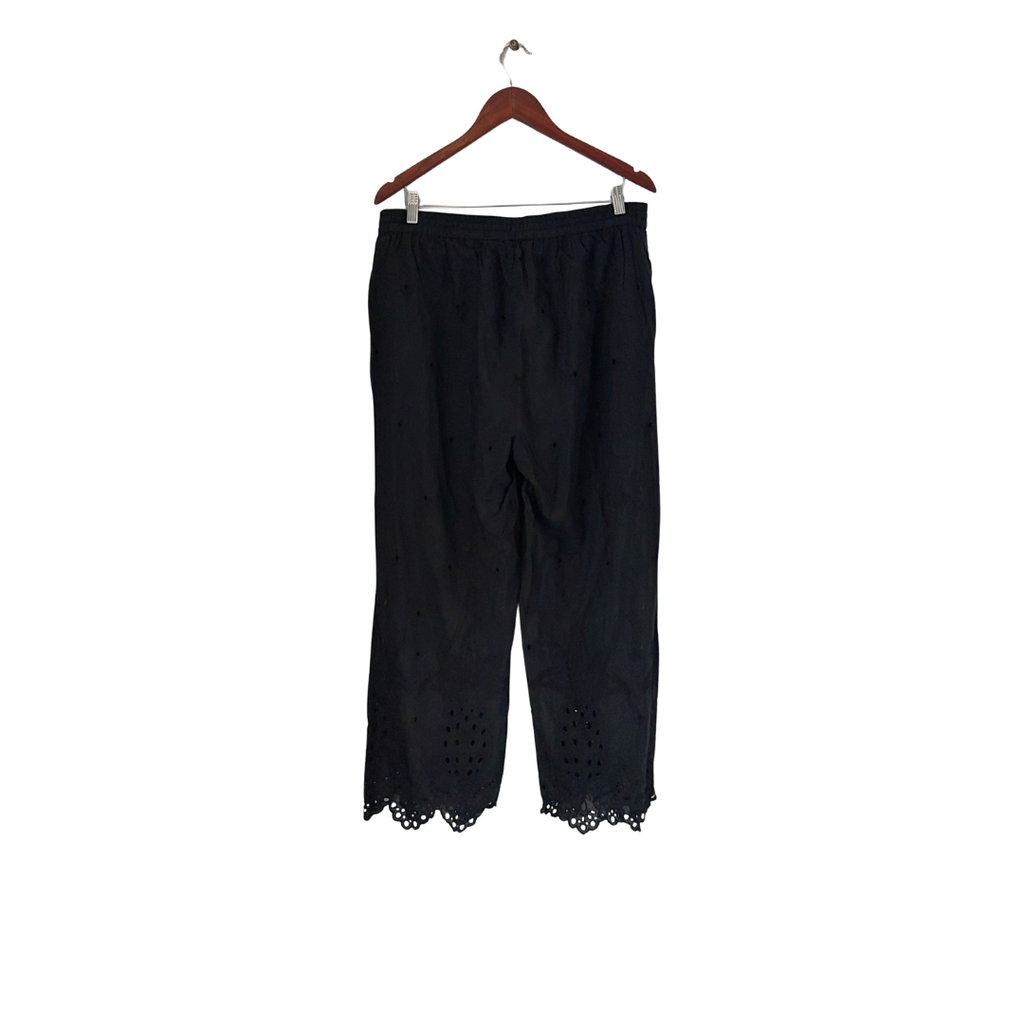 Zara Black stone & Cutwork Loose Pants | Brand New |