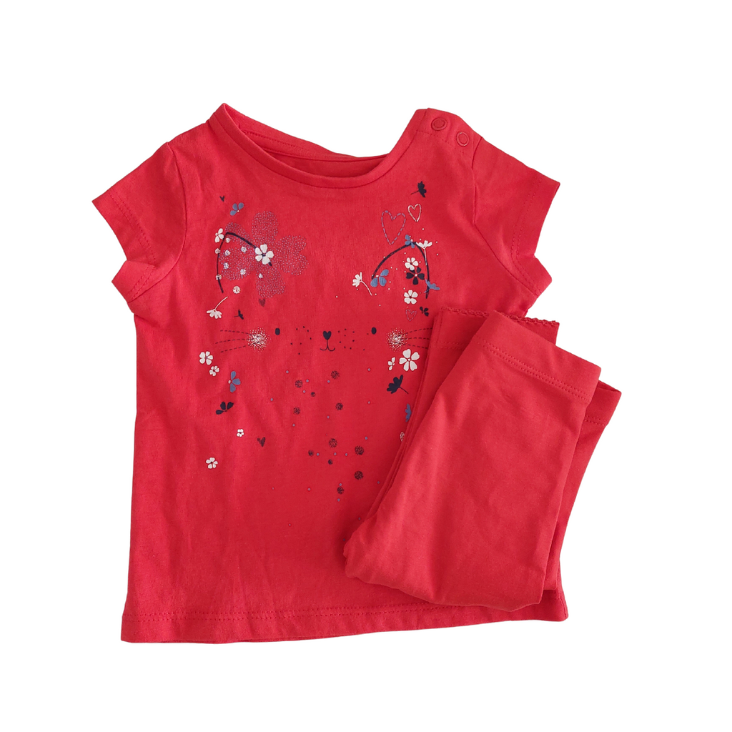 Mothercare Red Printed 2 Piece Set (9 - 12 Months) | Brand New |