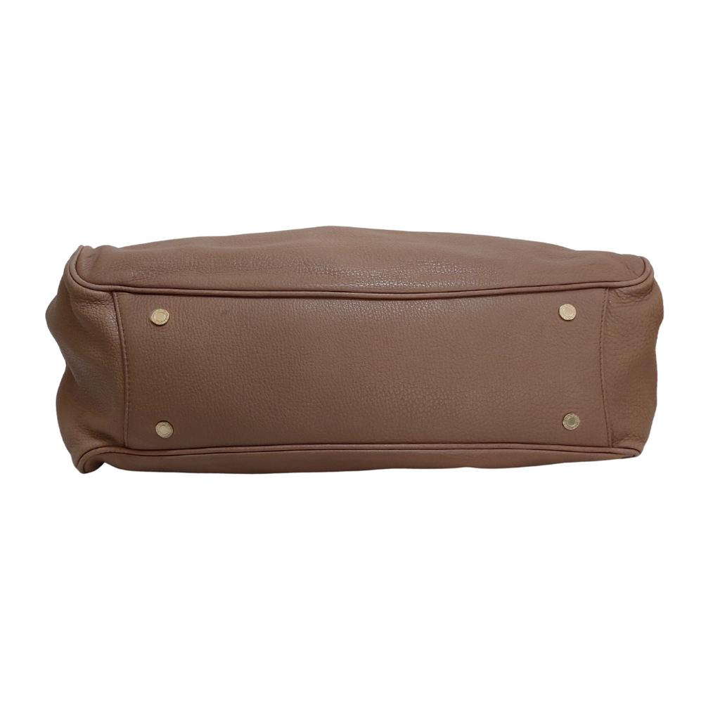 Bvlgari Taupe Leather Shoulder Bag | Pre Loved |