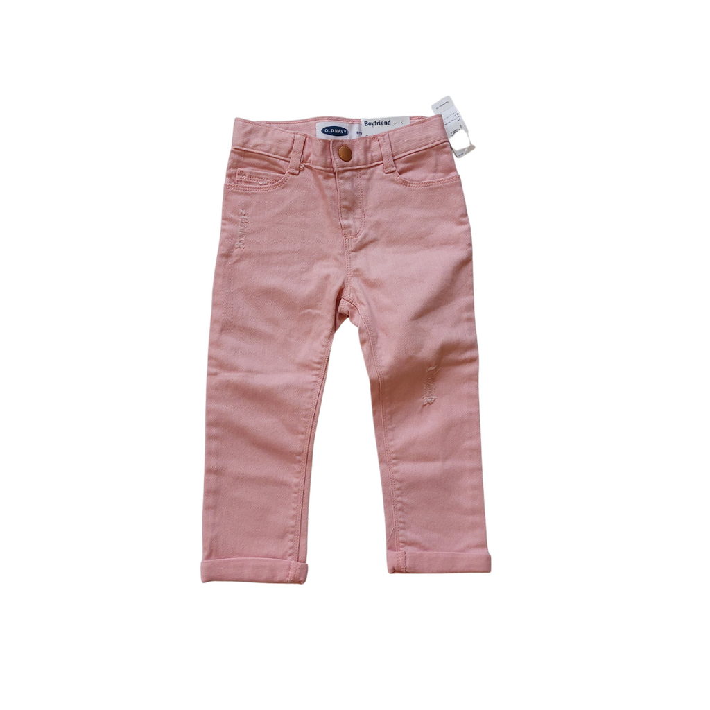 Old Navy Pink Distressed Jeans (3 Years) | Brand New |