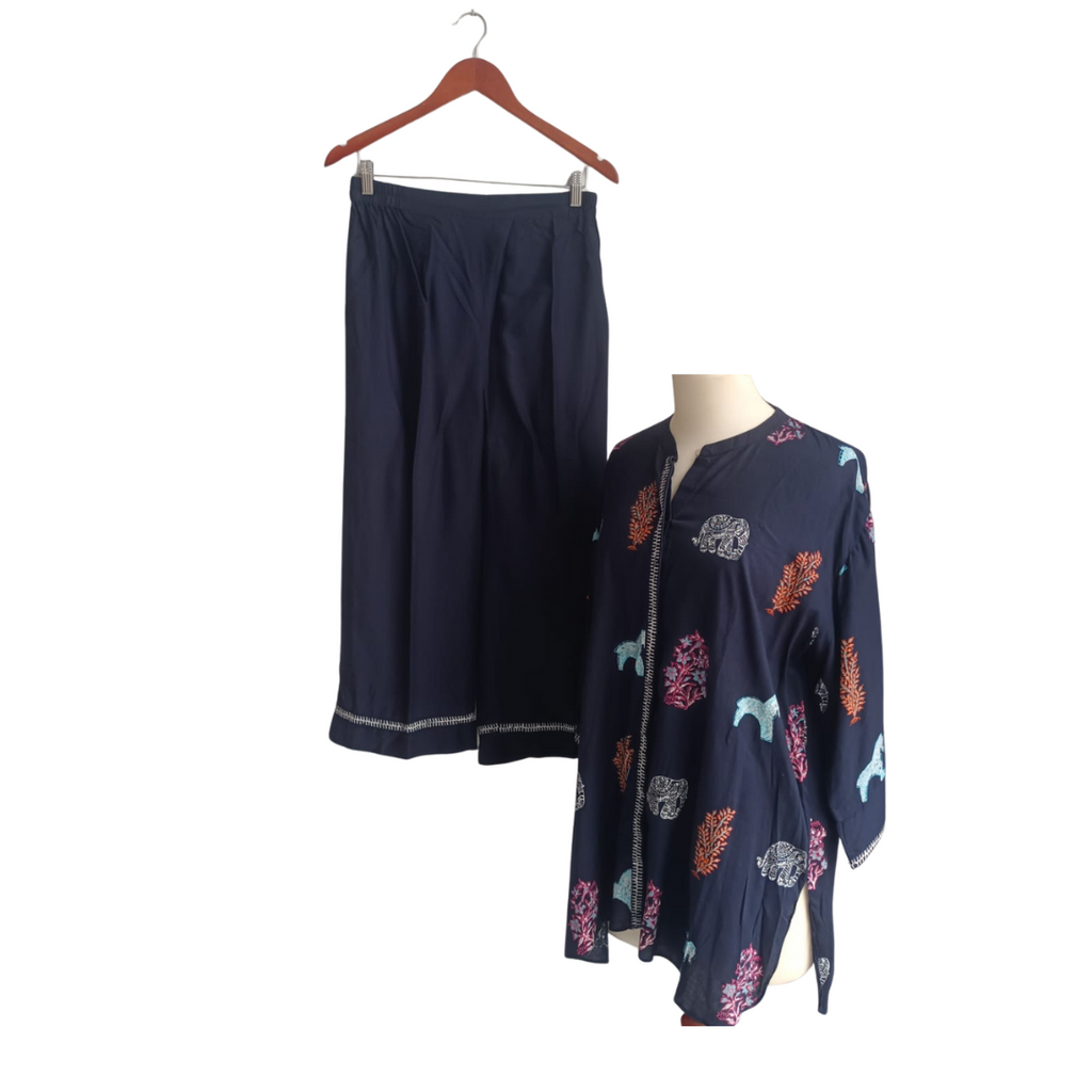 Blocked Textiles Navy Animal & Floral Print Co-ord Set | Gently Used |