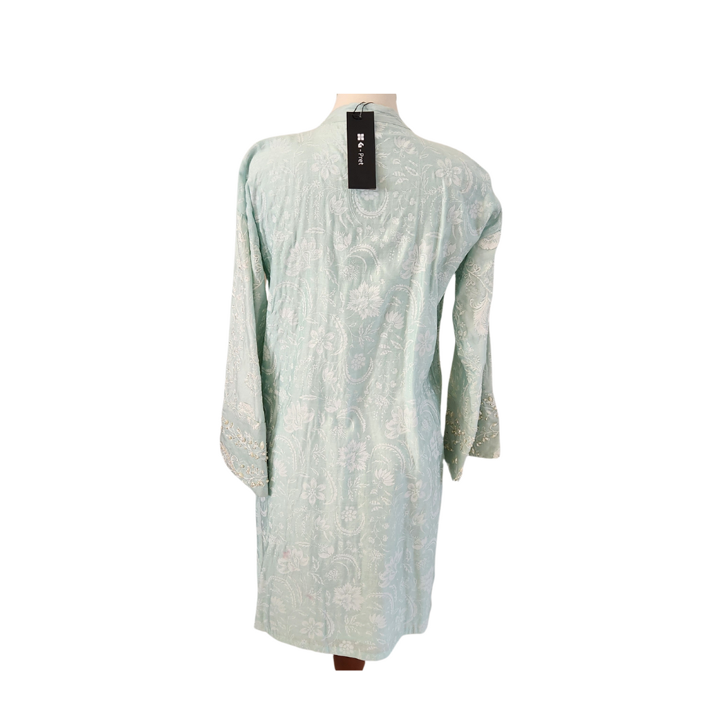 Gul Ahmed Light Blue & White Embroidered Kurta with Pants | Brand New |