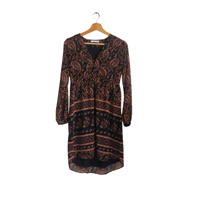 Mango Brown Paisley Print Boho Dress | Gently Used |